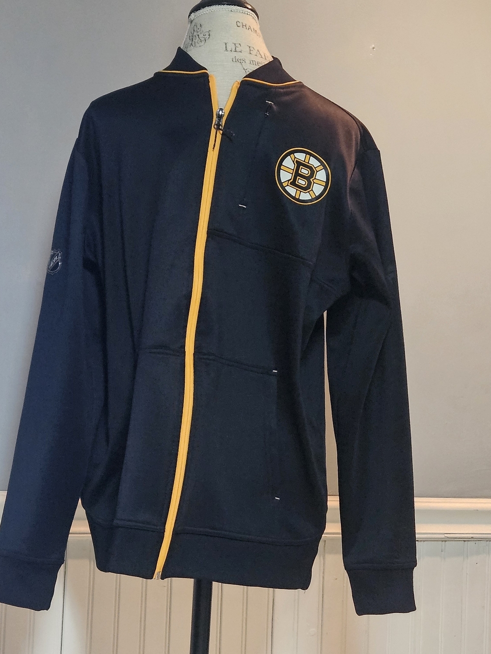 Fanatics Authentic Pro Boston Bruins NHL Jacket Full Zip Black Gold Mens Size M